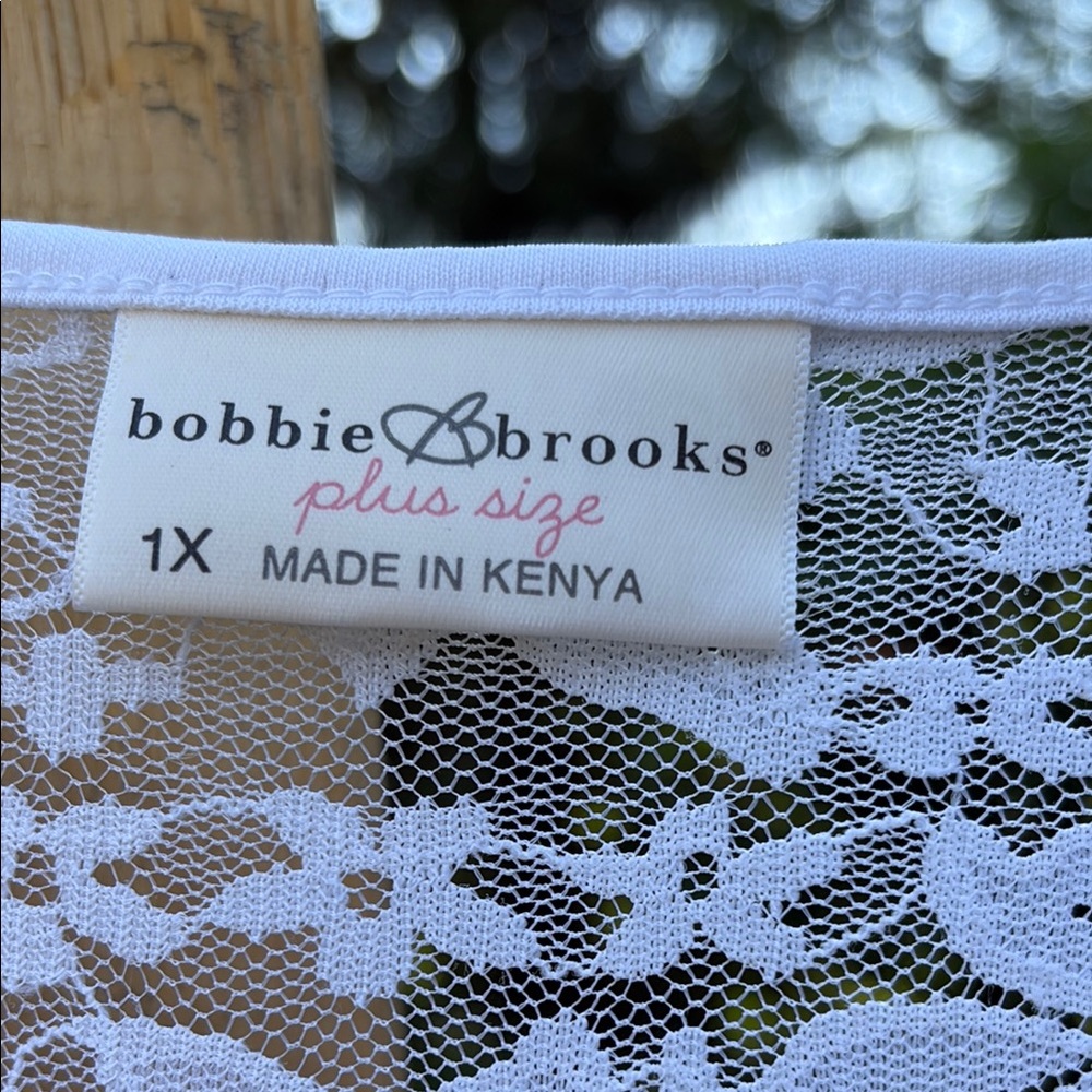 Bobbie Brooks White Lace Plus Size Top